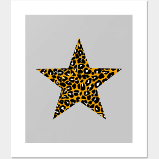 Leopard Print Pattern in Mustard Yellow, Black and White Posters and Art